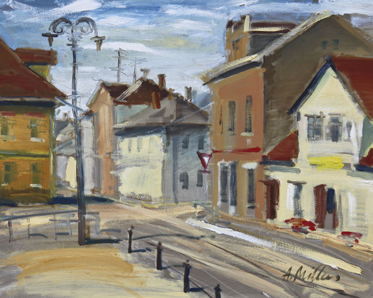 Autors: Andris Millers. Rīgas iela. Mākslas plenērs Bauskā. 2009.g.