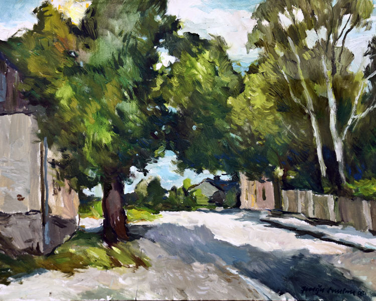 Autors: Jurģis Skulme. Baznīcas iela. Mākslas plenērs Bauskā. 2009.g.