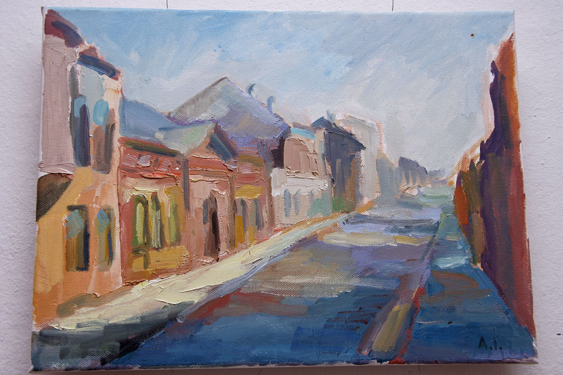 Autors: Agnese Ignatjeva. Rīgas iela. Mākslas plenērs Bauskā. 2011.g.