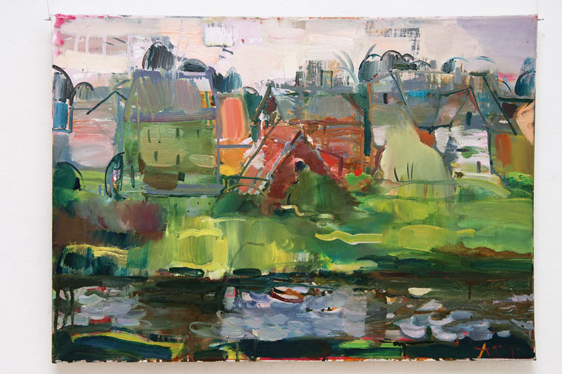 Autors: Agnija Ģērmane. Skats pāri Mēmelei. Mākslas plenērs Bauskā. 2011.g.