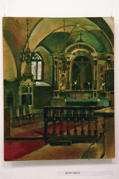 Autors: Dāvis Ozols. Luterāņu baznīca (Bauskas novada domes īpašumā). Mākslas plenērs Bauskā. 2011.g.