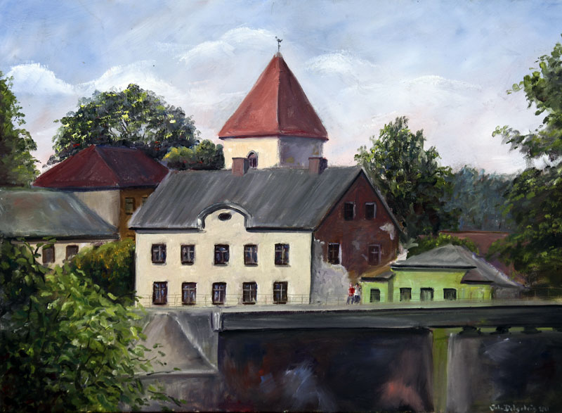 Autors: Džons Delgalvis. Tilts pār Mēmeli. Mākslas plenērs Bauskā. 2011.g.